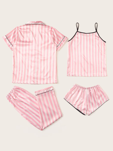 Striped Satin Pajama Set