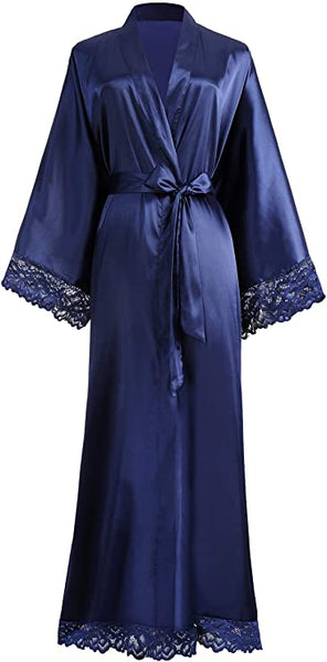 Satin Robes with Lace Edges