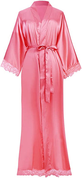 Satin Robes with Lace Edges