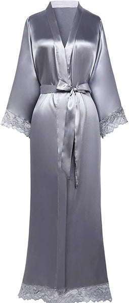 Satin Robes with Lace Edges